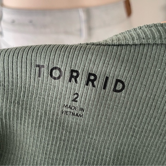 Torrid Ribbed Square Neck Henley Long Sleeve Top Blouse Shirt Plus Size 2 - Picture 5 of 8